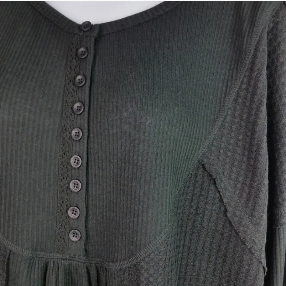Black Bohemian Long Sleeve Thermal Top